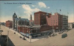 The Busiest Block in Wichita, Kansas Postcard