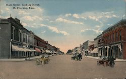 Main Street Looking North McPherson, KS Postcard Postcard Postcard