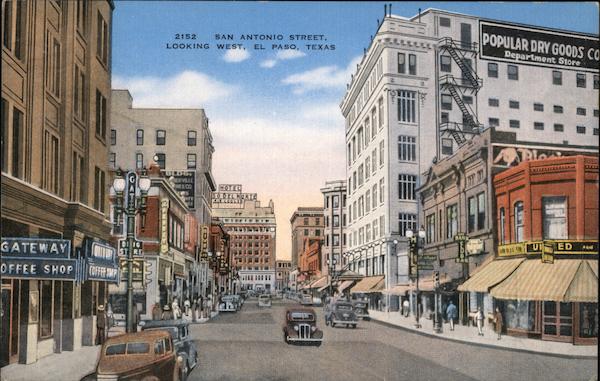 San Antonio Street, Looking West El Paso Texas