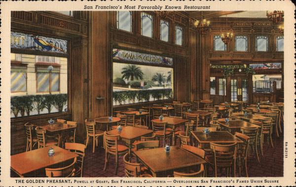The Golden Pheasant, Powell at Geary Overlooking San Francisco's Famed Union Square California
