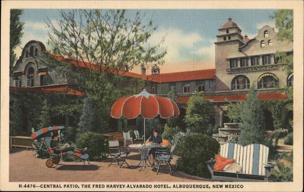 Central Patio, The Fred Harvey-Alvarado Hotel Albuquerque New Mexico