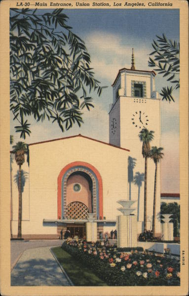 Main Entrance, Union Station-This Imposing Entrance To The New Los Angeles Union Station Is Typical Spanish Architecture