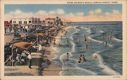 Scene On North Beach Postcard