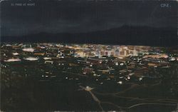 Night View of El Paso from Mt. Franklin Postcard