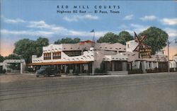 Red Mill Courts Highway 80 East El Paso, Texas Postcard Postcard Postcard