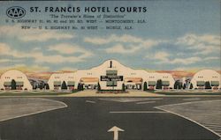 St. Francis Hotel Courts Montgomery Ala. Mobile, Ala. Postcard