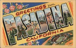 Greetings From Pasadena California Postcard