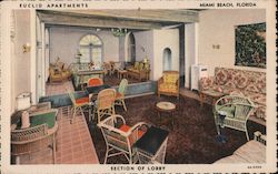Euclid Apartments - Section of Lobby Postcard