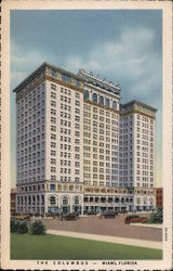 The Columbus, Miami's Finest Bayfront Hotel, Overlooking Biscayne Bay and The Atlantic Ocean Florida Curt Teich Postcard Postcar Postcard