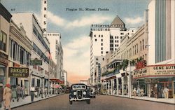 Flagler St., Miami,Florida Postcard