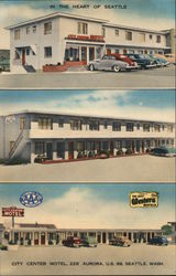 In the Heart of Seattle - City Center Motel, 226 Aurora, US 99 Postcard