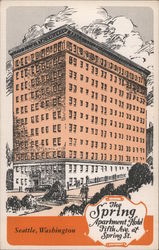 The Spring Apartment Hotel Fifth Ave. at Spring St. Postcard