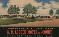 N.M. Looper Motel and Court Clarksville, AR Postcard Postcard Postcard