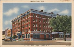 Hotel Gardner - Fargo's Largest Hotel North Dakota Postcard Postcard Postcard