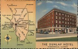 The Dunlap Hotel Jacksonville, IL Postcard Postcard Postcard