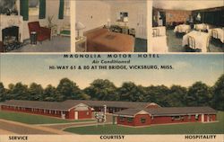 Magnolia Motor Hotel Vicksburg, MS Postcard Postcard Postcard