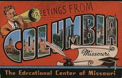 Greetings from Columbia, Missouri - Educational Center Postcard