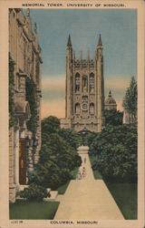 Memorial Tower, University of Missouri Columbia, MO Postcard Postcard Postcard