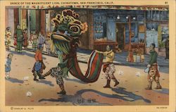 Dance of the Magnificent Lion, Chinatown San Francisco, CA Postcard Postcard Postcard