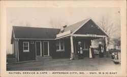 Raithel Service & Cafe, Hwy. 30 & 63 East Postcard