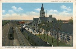 Union Pacific Station, Track Side Cheyenne, WY Postcard Postcard Postcard