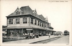 C.B.&Q. Depot Creston, IA Postcard Postcard Postcard