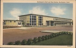 Burlington's Rail and Bus Station Postcard