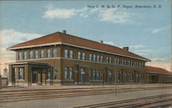 New C.M.& St. P. Depot Aberdeen, SD Postcard Postcard Postcard