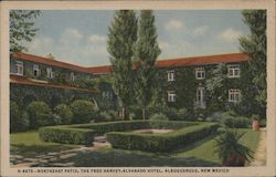 Northeast Patio, Fred Harvey-Alvarado Hotel Albuquerque, NM Postcard Postcard Postcard