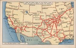 Map of the Santa Fe Railway Postcard