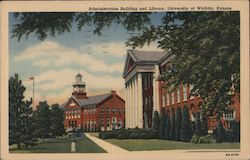 Administration Building and Library, University of Wichita Postcard