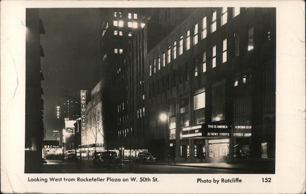 Looking West from Rockefeller Plaza on W. 50th st. New York