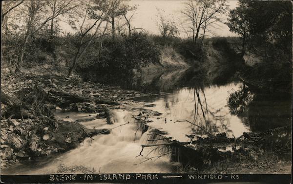Scene in Island Park Winfield Kansas