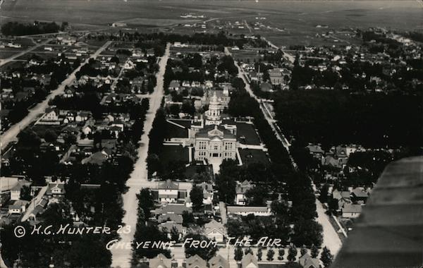 Cheyenne from the Air - Wyoming State Capitol H.G. Hunter