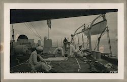 Mending Targets USS Connecticut Battleships Postcard Postcard Postcard