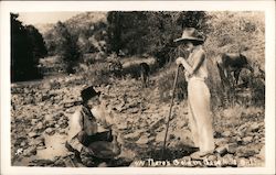 There's Gold in These Hills Gal! Cowboy Western Postcard Postcard Postcard