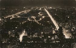 Night View from Rockefeller Center Roof Postcard