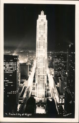 Radio City at Night Postcard