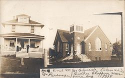 M.E. Church and Parsonage, 1918 Postcard