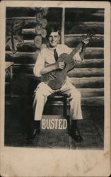 Man Playing Guitar Music Postcard Postcard Postcard