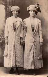 Two Well Dressed Women with Hats Postcard