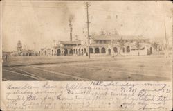 Alvarado Hotel and Santa Fe Railroad Depot Postcard