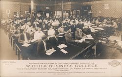 Students in Assembly Room of Wichita Business College Postcard