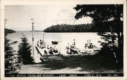 The Beach, Cavalier Resort, Lake Owen Cable, WI Postcard Postcard Postcard