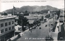 Looking Down Eighth Street, Mt. Rubidoux in the Distance Riverside, CA Postcard Postcard Postcard