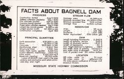 Facts about Bagnell Dam Missouri State Highway Commission Postcard