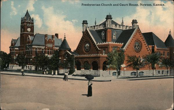 Presbyterian Church and Court House Newton Kansas