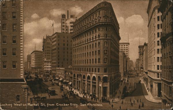 Looking West On Market St. From Crocker Bldg. San Francisco California