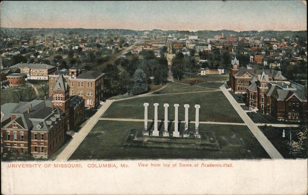 University of Missouri, View from top of Dome of Academic-Hall Columbia