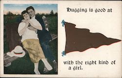 Hugging is Good at ___ with the right kind of girl Postcard